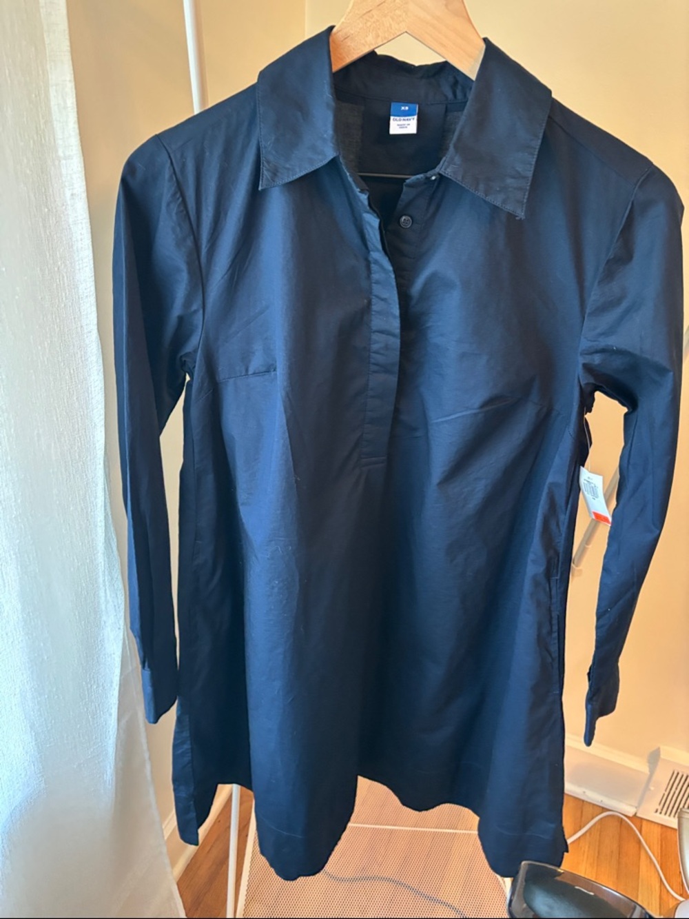 Old Navy Women’s long sleeve shirt dress XS Navy NWT